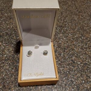 Solid 10K Gold Multicolor Stud Earrings